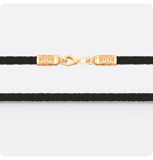 Шнур из полиэфирного шелка с Золотыми концевиками (4мм) Арт.-2718-01